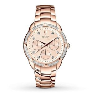 SALE! Bulova Quartz Diamond Accest Rose Gold Watch
